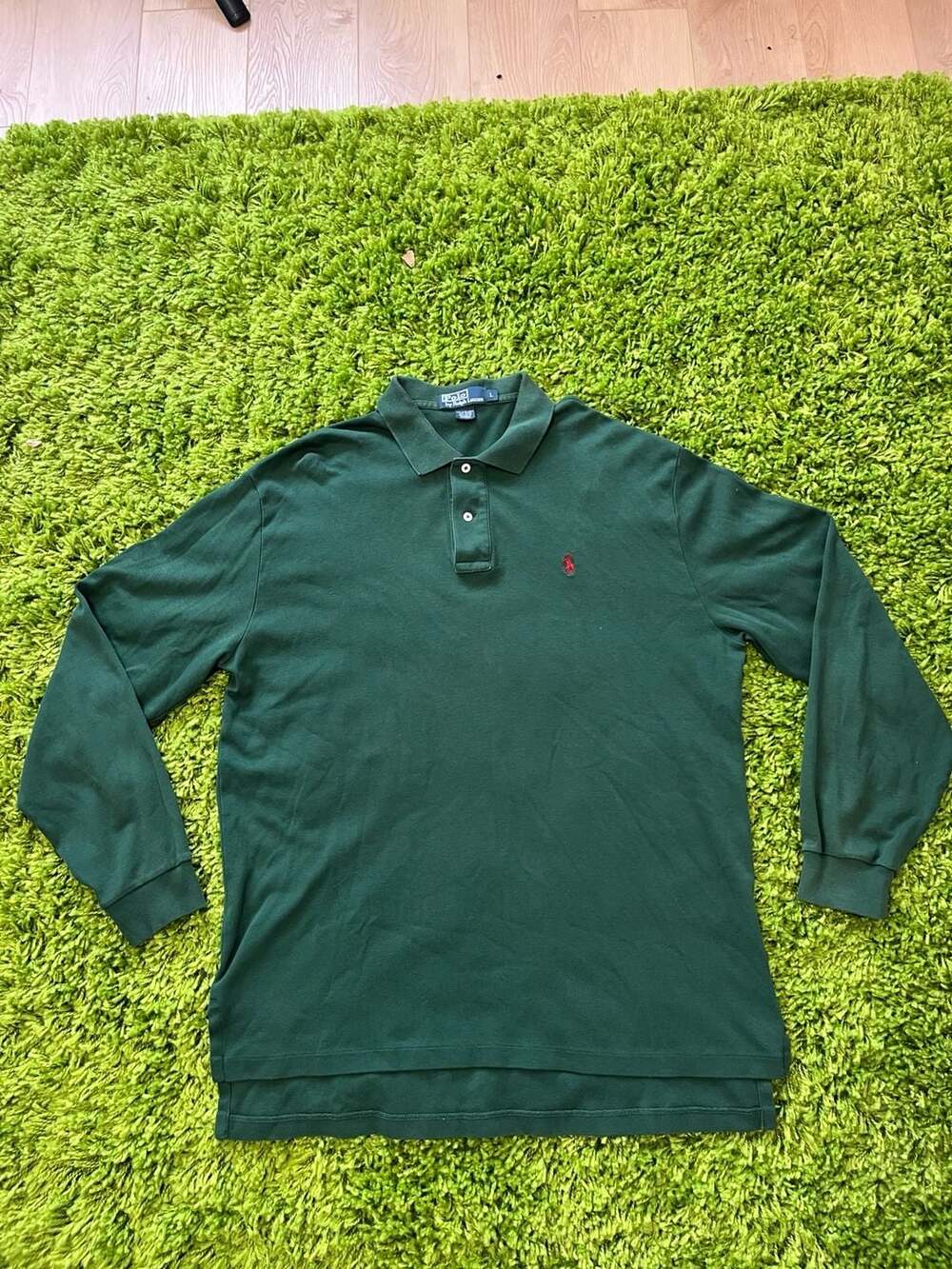 Polo Ralph Lauren Long-Sleeve Cotton Mesh Polo Shirt in Forest Green